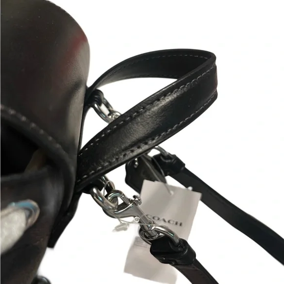 Coach Black Backpack with Signature Design and Drawstring Closure - Picture 10 of 11